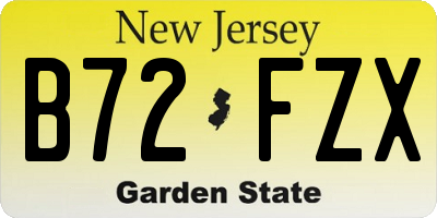 NJ license plate B72FZX