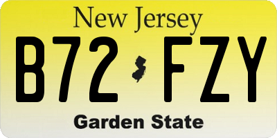 NJ license plate B72FZY