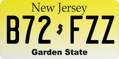 NJ license plate B72FZZ