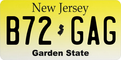 NJ license plate B72GAG