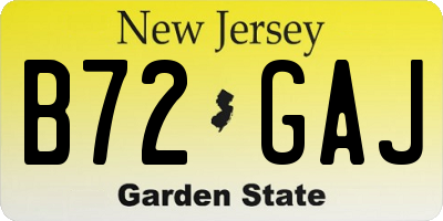 NJ license plate B72GAJ