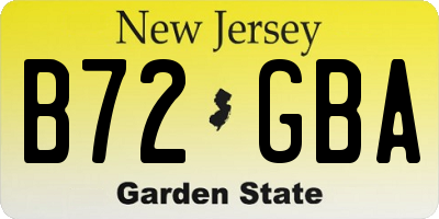 NJ license plate B72GBA
