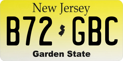 NJ license plate B72GBC