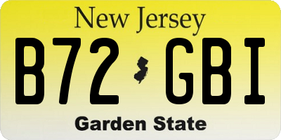NJ license plate B72GBI