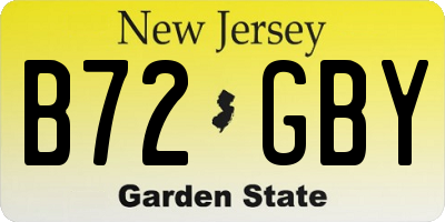 NJ license plate B72GBY