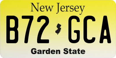 NJ license plate B72GCA