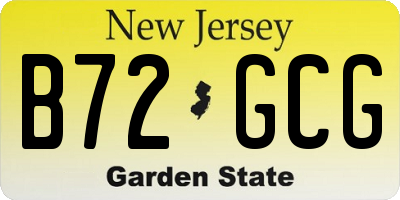 NJ license plate B72GCG