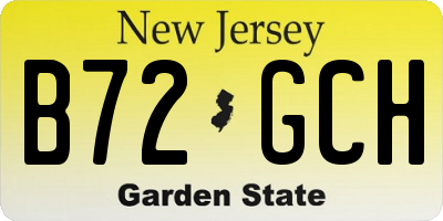 NJ license plate B72GCH
