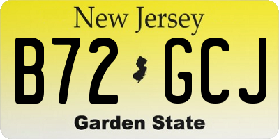 NJ license plate B72GCJ