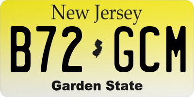 NJ license plate B72GCM