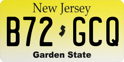 NJ license plate B72GCQ