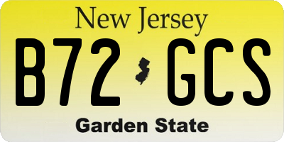 NJ license plate B72GCS