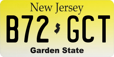 NJ license plate B72GCT