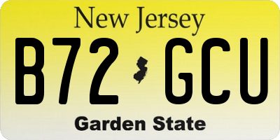 NJ license plate B72GCU