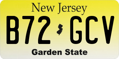 NJ license plate B72GCV