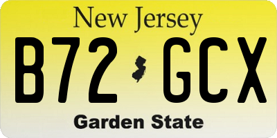 NJ license plate B72GCX