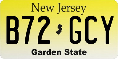 NJ license plate B72GCY