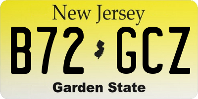 NJ license plate B72GCZ