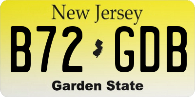 NJ license plate B72GDB