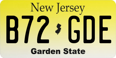 NJ license plate B72GDE