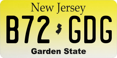 NJ license plate B72GDG