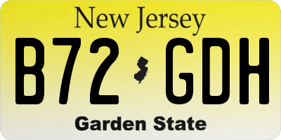 NJ license plate B72GDH