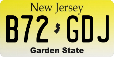 NJ license plate B72GDJ