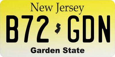 NJ license plate B72GDN