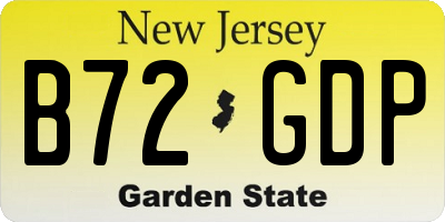 NJ license plate B72GDP