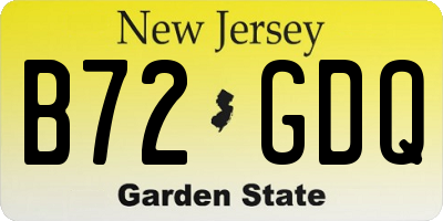 NJ license plate B72GDQ