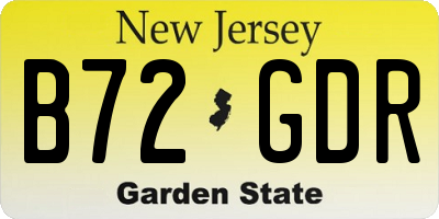 NJ license plate B72GDR