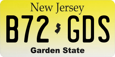 NJ license plate B72GDS