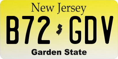 NJ license plate B72GDV