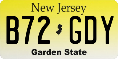 NJ license plate B72GDY