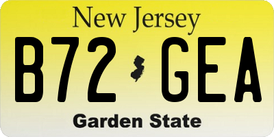NJ license plate B72GEA