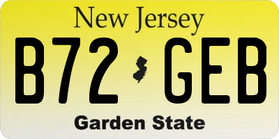 NJ license plate B72GEB