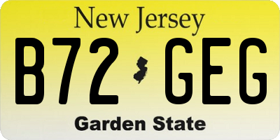 NJ license plate B72GEG