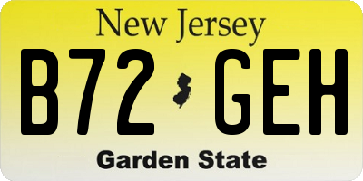 NJ license plate B72GEH