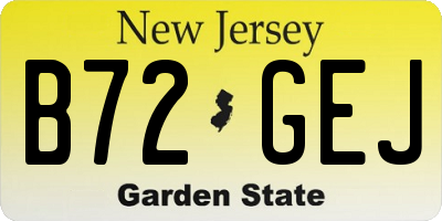 NJ license plate B72GEJ
