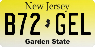 NJ license plate B72GEL