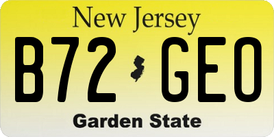 NJ license plate B72GEO