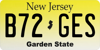 NJ license plate B72GES