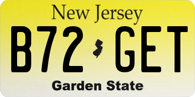 NJ license plate B72GET