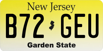 NJ license plate B72GEU