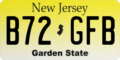 NJ license plate B72GFB