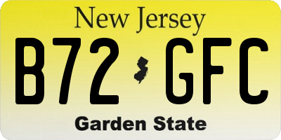 NJ license plate B72GFC
