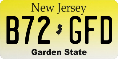 NJ license plate B72GFD