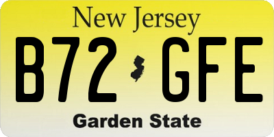 NJ license plate B72GFE