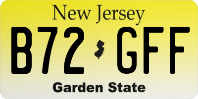 NJ license plate B72GFF