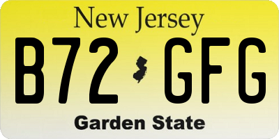 NJ license plate B72GFG